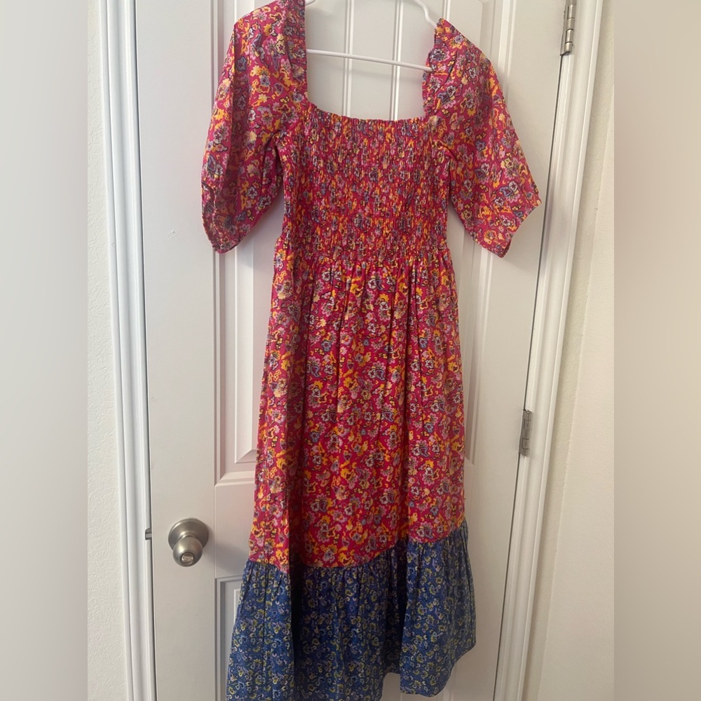House of Harlow Smocked Midi Dress
